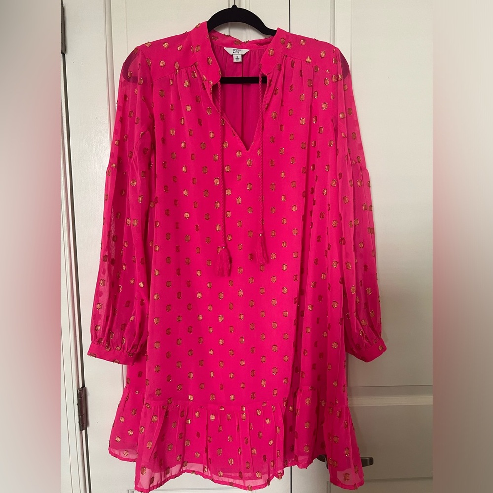 Crown & Ivy pink and gold dress